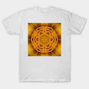 floral fantasy pattern and designs in shades of GOLD T-Shirt